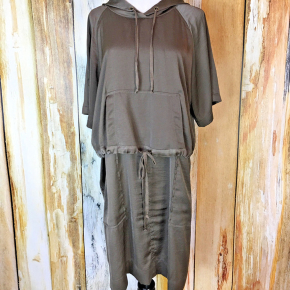Banana Republic Heritage Brown Hooded Dress sz 14 - Picture 4 of 7